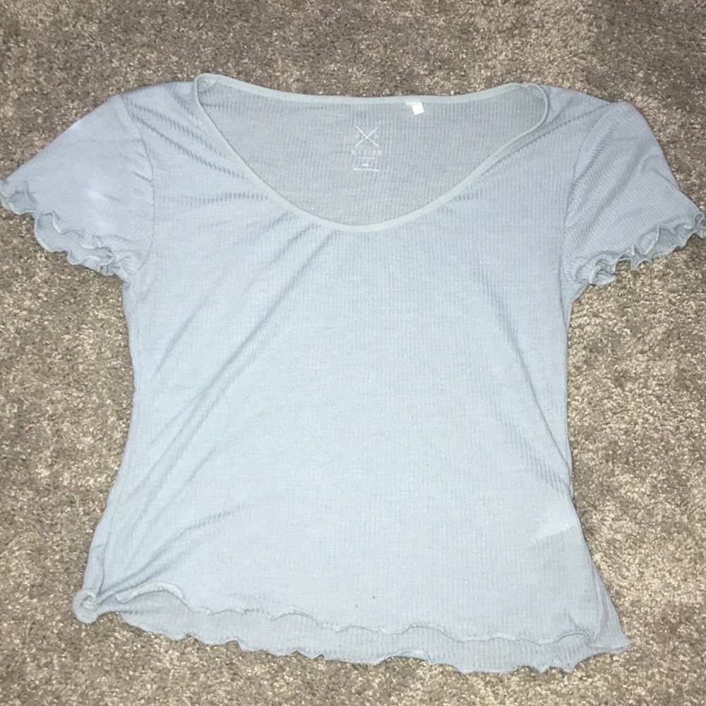 PACSUN light blue ruffled tee